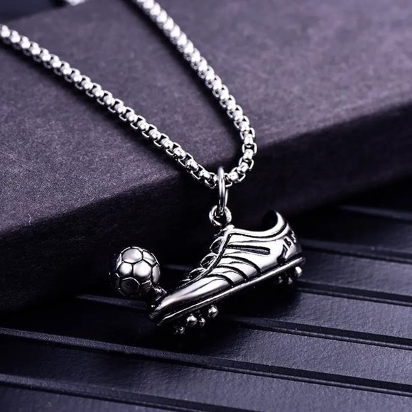 Other - Silver Soccer Cleat & Ball Necklace, Football, Futball Pendant -‎ MLS, World Cup